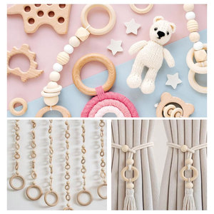 Wooden <b>Beads</b> Set 126Pcs Mixed Shapes Natural Color For Bracelet Making With Waxed <b>Thread</b> Bagged - Product Image 4