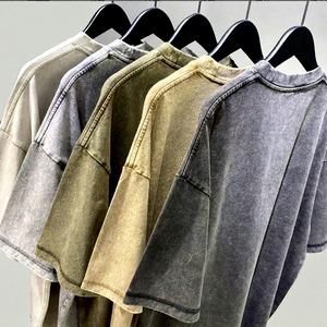 T-shirt FLOWORA personnalisé 100 % coton, coupe décontractée, épaules tombantes, tissu épais, coupe ample, t-shirt vierge grande taille pour hommes - Product Image 1