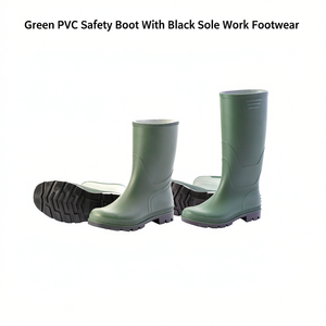 Botas de Seguridad de PVC Verde TTAKE con Suela Negra, Calzado de Trabajo - Product Image 2