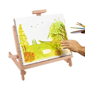 लकड़ी एच-फ्रेम चित्रफलक समायोज्य कोण स्केच चित्रफलक Tabletop मध्यम कलाकार पेंटिंग प्रदर्शन स्टूडियो चित्रफलक 16"