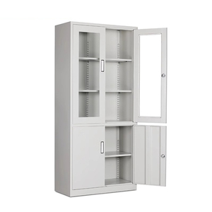 <strong>Hot</strong> <strong>Sale</strong> Modern 4-Door Metal Office Furniture Filing <strong>Cabinet</strong> Glass Door Steel Lemari Besi Archivad File Filling <strong>Cabinet</strong> - Product Image 5