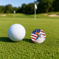 Marqueur de balle de golf en alliage de zinc métallique de haute qualité, étanche, avec logo personnalisé, conception gratuite et marqueur de position magnétique