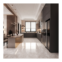 Ensemble de meubles de cuisine sur mesure, design modulaire moderne, tout-en-un, pour villa