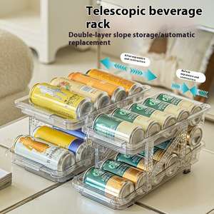 Otomatik ikmal buzdolabı kok saklama kutusu ayarlanabilir otomatik itici içecek bira Soda Can organizatör dağıtıcı raf - Product Image 1