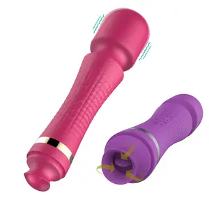 Vibrador de masturbación femenina, juguete sexual de <span class=keywords><strong>punto</strong></span> <span class=keywords><strong>G</strong></span>, estimulador de clítoris y succión de lengua, AV stick - Product Image 1
