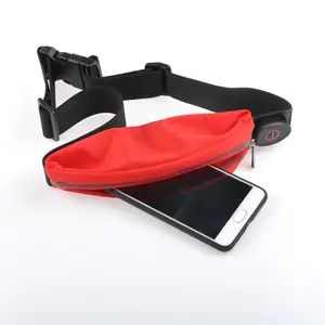 OEM ODM Adjustable Waterproof LED Pouch Pack Running Belt Sports LED Waist Bag