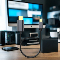 Cable USB-C a HDTV 4K60Hz, Adaptador Tipo-C Macho a HDTV Macho de 1.8m para Laptop, MacBook, Teléfono, Tablet