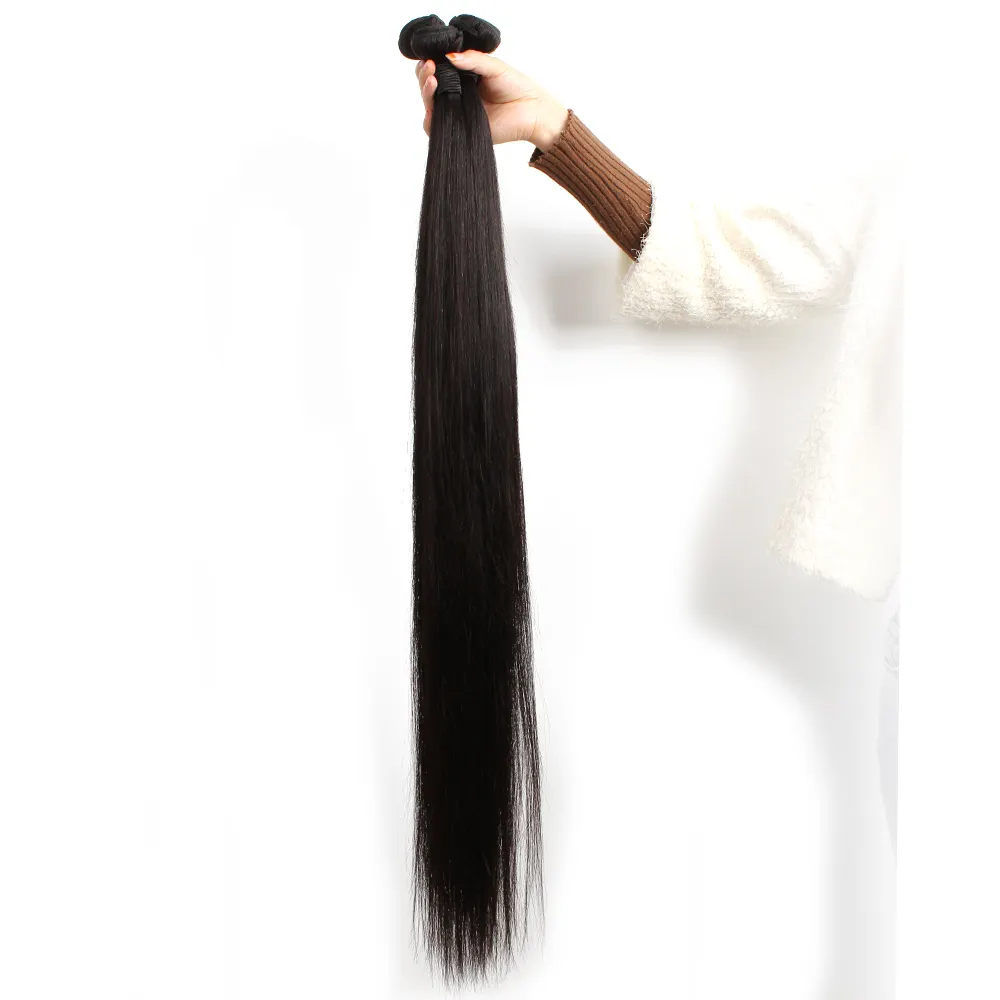 wholesale 100% mongolian virgin great lengths hair extensions long 34 inch human hair silky straight hair bundles