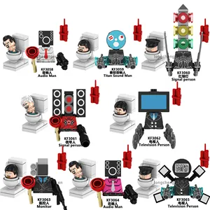 Toilet Man Anime Game Series Bricks Audio Man Signal Person Television Monitor Building Blocks Figures Children Toys KF6203