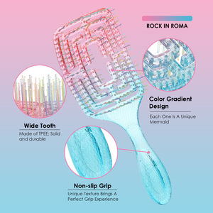 Cepillo de pelo húmedo desenredante CANDYBRUSH para secado por soplado para mujeres cerdas suaves antiestático viaje duradero salón embalaje de lujo - Product Image 5