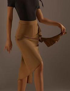 Falda de baile latino con abertura de cintura alta para mujer, Top Sexy sin espalda, Rumba Samba <span class=keywords><strong>Chacha</strong></span> Tango, vestido de actuación para bailar - Product Image 5