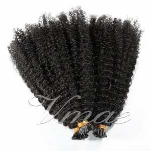 VMAE บราซิลบริสุทธิ์ Afro 3B 3C Kinky Curly I Tip Keratin Wave Pre Bonded Cuticle Aligned Remy Hair Extension