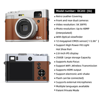 Appareil photo numérique rétro compact sans miroir Sonida 2024 Wifi 5K 48 millions de pixels pour vlogging, carte TF, appareil photo vidéo 2024