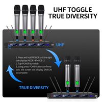 Système de microphone sans fil UHF professionnel Xtuga M-6604S True Diversity 4 canaux 100m 1 an Anti-bruit Haute Sensibilité