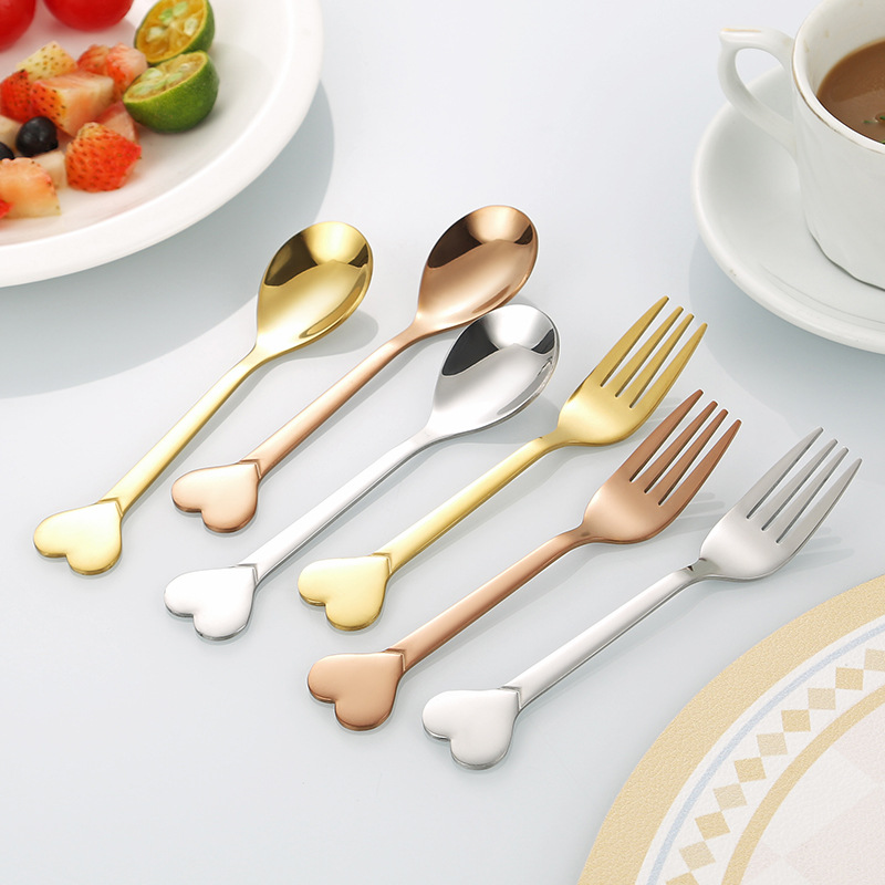 Stainless Steel love Spoon, Heart-shaped Bird's Nest Spoon, Coffee
