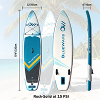 SUP gonflable 10'6" x 32", pagaie réglable et pompe, kit Drop Stitch de 6 pouces d'épaisseur pour la navigation à tous les niveaux