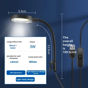 Hiện đại LED ánh sáng hồ cá Clip USB cắm nhựa nhỏ bể cá cho cây thủy sinh sống rùa chiếu sáng cho thiết kế cảnh quan - Product Image 6