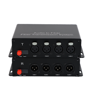 Extensor de Audio XLR Balanceado de 4 Canales a Fibra Óptica, Monomodo, Monofibra, Puerto FC, 20KM, Conversor de Medios de Audio Profesional de 4 Canales - Product Image 1