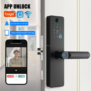 Wafu cerradura inteligente an ninh cửa Gỗ mật khẩu kỹ thuật số tuya wifi thông minh khóa cửa khóa với máy ảnh vân tay chuông cửa - Product Image 1