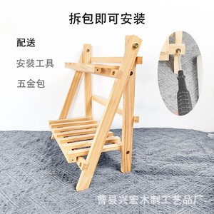 Étagère de rangement pliable multi-niveaux, couleur bois naturel, 2 niveaux, organisateur de bureau sur pied pour bureau et dortoir - Product Image 4