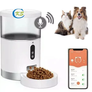Pet supplies top sell APP remote control microchip dog wifi cat food dispenser feeder camera smart automatic pet feeder