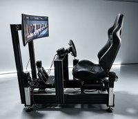 Cockpit complet de simulation de course en aluminium 40160 avec siège 144x584x780CM, simulateur de conduite DIY compatible 20Nm+ pour arcade