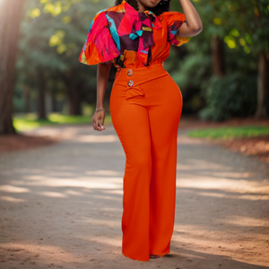 ชุดเสื้อแขนสั้นและกางเกงขายาวสีพื้นชุดเสื้อพิมพ์ลาย Boe ออกไปข้างนอกแฟชั่นใหม่ - Product Image 2