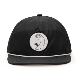 Gorras de Béisbol Negras Personalizadas con Logotipo de 5 Paneles, Gorras de Nailon con Cierre a Presión y Cuerda - Product Image 2