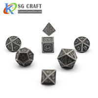 Logo kustom Set dadu DND tepi tajam D & D dugeon dan naga polihedral permainan dadu logam