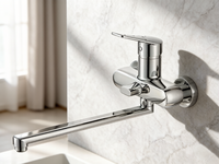 Robinet de douche mural en alliage de zinc pour salle de bain, robinet de baignoire à noyau en céramique, adapté aux salles de bain d'hôtels et d'appartements