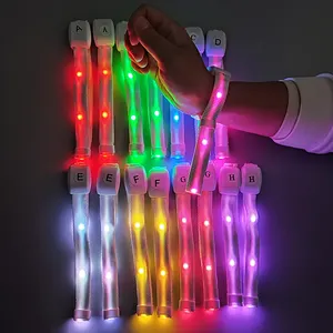 Nylon Led Bracelets Lighting Flashing Mode Remote Controllers Changing Colors Led Wristband