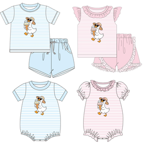 Conjuntos de 2 piezas de shorts de lana estampados personalizados para niños, estilo casual de primavera y otoño, con volantes y burbujas, para bebés y hermanos. - Product Image 2