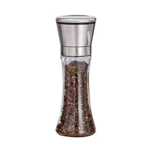 Moulin à épices de cuisine en gros DD007 avec couvercle en acier inoxydable et poivrière manuelle en verre - Product Image 2