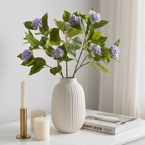 Rama Artificial de Hortensia Morada al por Mayor, Tallo Largo, Color Natural para Decoración de Interiores - Product Image 1