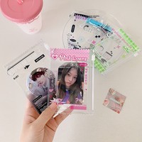 Pochette zippée personnalisée en PVC pour cartes anime, porte-cartes photo K-Pop de 3 pouces, rangement pour badges d'étudiant et breloque de sac porte-clés