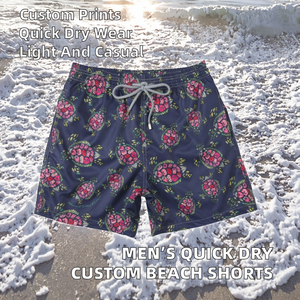 Shorts de plage pour hommes OEM, personnalisés par sublimation, séchage rapide, légers, avec cordon de serrage, décontractés, avec poches, pour la piscine - Product Image 2