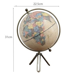 Globo Terráqueo Político Inglés Giratorio 360° con Soporte <span class=keywords><strong>de</strong></span> Metal Bronce Antiguo <span class=keywords><strong>de</strong></span> 20cm, Decoración <span class=keywords><strong>de</strong></span> Escritorio - Product Image 1