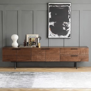 Mueble <span class=keywords><strong>de</strong></span> TV con Patas <span class=keywords><strong>de</strong></span> Hierro Color Madera, Estilo Francés Moderno Minimalista, Combinación <span class=keywords><strong>de</strong></span> Mesa <span class=keywords><strong>de</strong></span> Centro, Estilo Italiano <span class=keywords><strong>de</strong></span> Lujo Ligero, Madera Sólida - Product Image 1