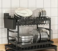 Rangement en métal Offre Spéciale Supports de comptoir de cuisine à 2 niveaux Support d'organisation de l'évier Support de rangement pour vaisselle