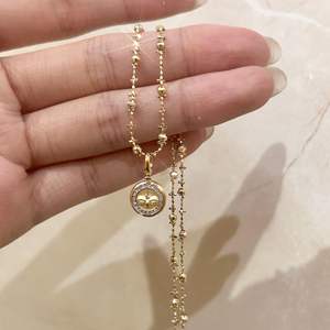 Collar de Plata de Ley S925 con Patrón Tejido Antiguo y Cuentas para Mujer, Estrella Dorada Tallada con Cadena de Caja Lujosa - Product Image 2