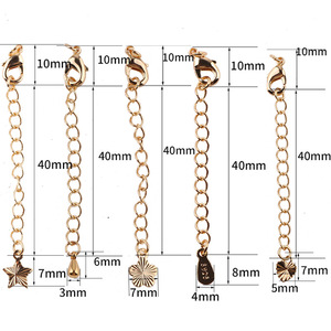 <b>Gold</b> Plated Chain Extension For <b>Bracelet</b> Making DIY Jewelry Accessories Metal Findings With Lobster Clasp And <b>Charms</b> - Product Image 4