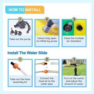 PVC <b>Inflatable</b> <b>Water</b> <b>Slide</b> with Sprinkler 178*52*30 Inch with 2 Surf Board 32*22 Inch for Kids Summer Backyard Outdoor <b>Water</b> Fun - Product Image 4