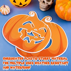 Letras de Calabaza de Halloween para Decoración Exterior de Jardín, Letrero de Patio de 4mm de Grosor con Diseño 'Boo Trick Treat' y Estaca, Cortado con Precisión a partir de Material de Alta Calidad - Product Image 3