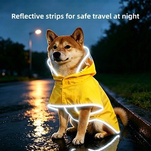Egg Yolk Man Manteau de pluie imperméable pour chien, <span class=keywords><strong>poncho</strong></span> de pluie pour chiot, vêtements à couverture intégrale pour chiens de petite et moyenne taille, vêtements pour Corgi - Product Image 2
