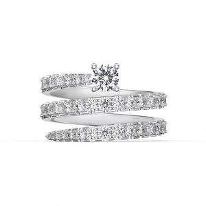 Bijoux fins Dylam Dazzling en argent sterling 925 plaqué rhodium, bagues à plusieurs couches - Product Image 1