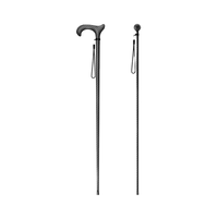 Bâtons de marche en fibre de carbone Civilization, compacts, antidérapants, ultralégers, durables, noirs, pour personnes âgées, portables, pour l'extérieur