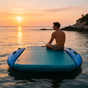 Plateforme flottante gonflable en PVC Hailebao, résistante à l'eau, avec technologie Drop-stitch, épaisseur 0,7 mm, pour yoga, lutte et autres activités aquatiques. - Product Image 1