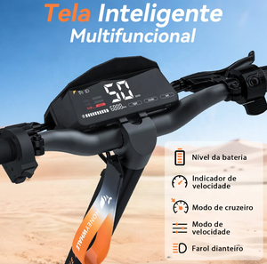 Monopattino Elettrico Pieghevole H2 1200W con Pneumatici da 10 Pollici, Batteria al Litio 48V, per Tutti i Terreni, Disponibile in Magazzino in Brasile - Product Image 5