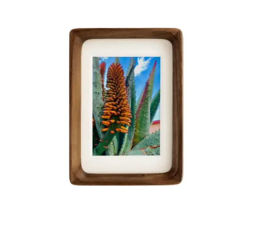 Cadre photo en bois naturel inspiré du cadre photo de table avec tapis, affichage vertical ou horizontal (noyer, 3x4 mat à 2x3)