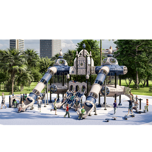 Série de toboggans extérieurs Space Rocket : équipement de jeux pour enfants utilisable dans les espaces publics des communautés résidentielles. - Product Image 3